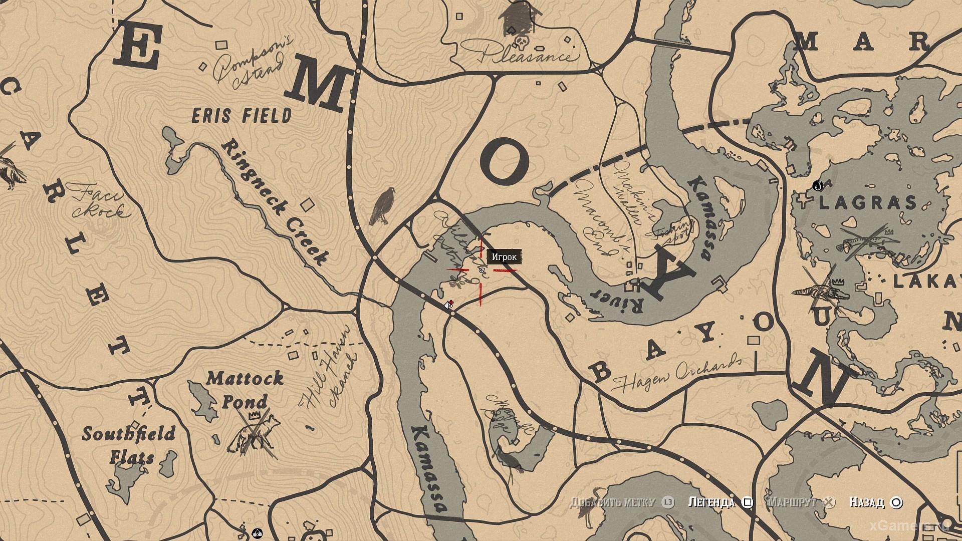 The plants location on the map