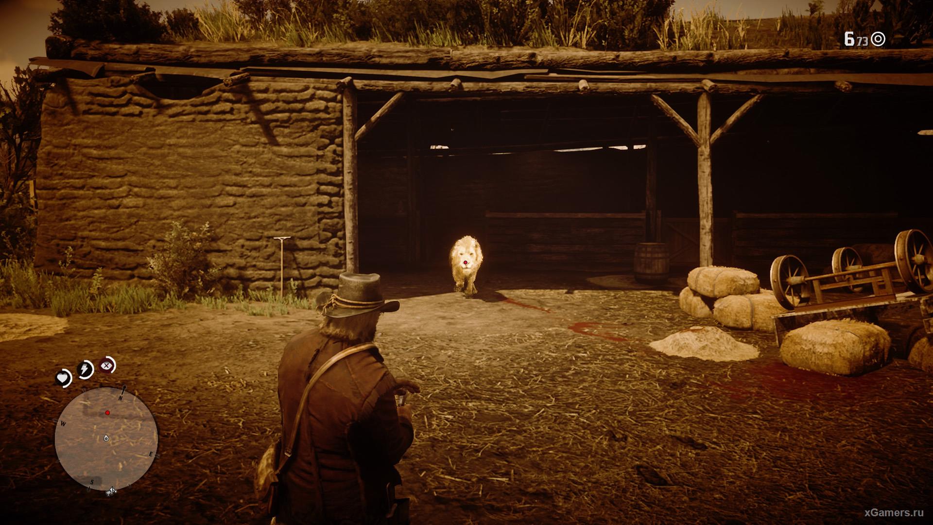 The attack of the lion on Morgan in the game RDR 2