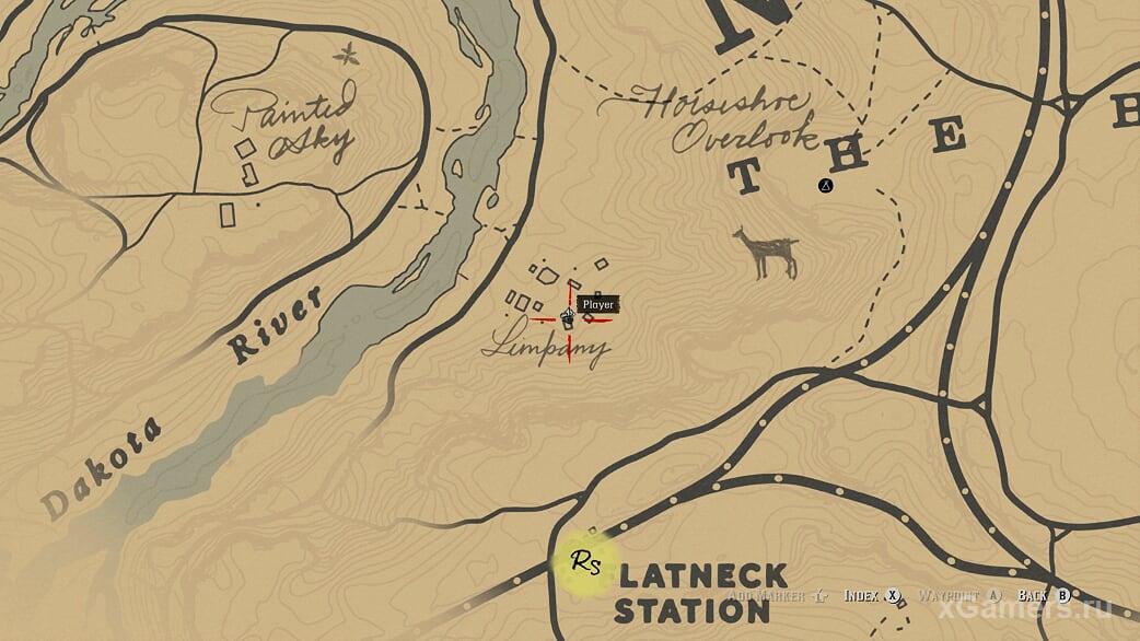 Location where you can find a cache with a gold bar