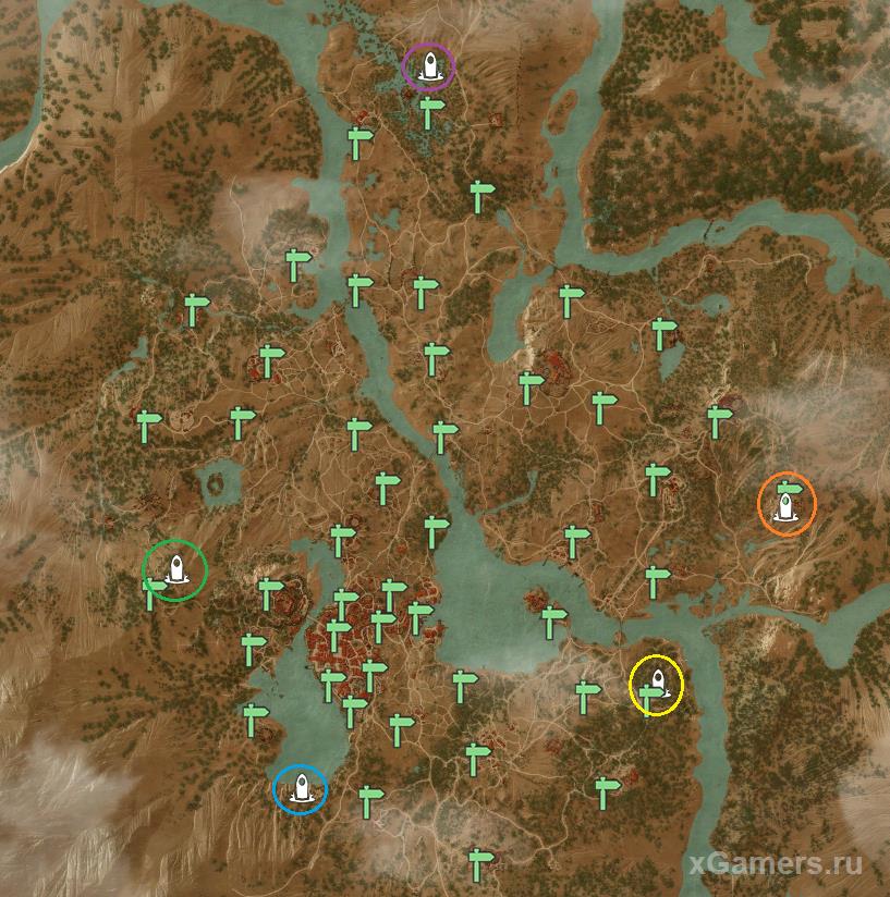 Tussent location map in the game The Witcher 3