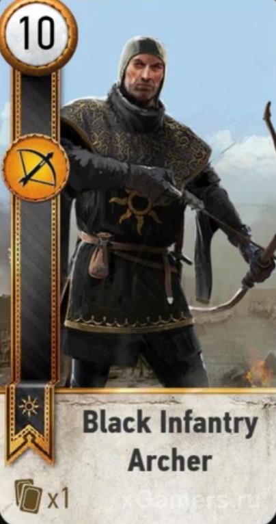 Black Infantry Archer - Gwent Cards