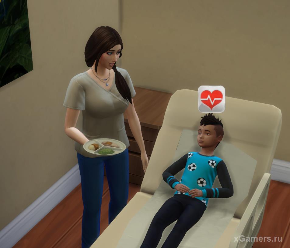 Feed the patient in The Sims 4
