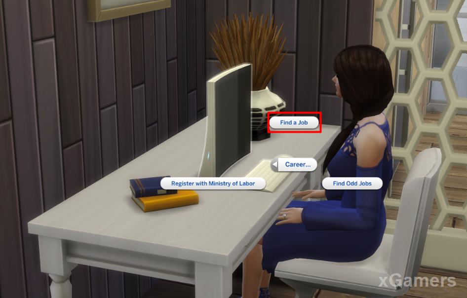 Find a job with pc in Sims 4