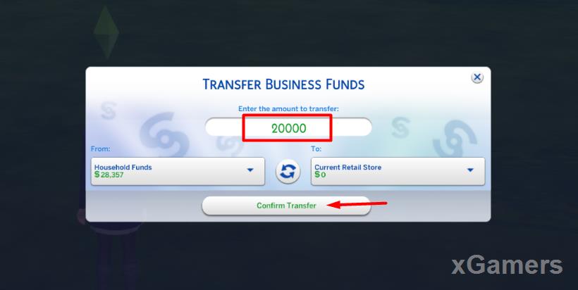 Confirm Transfer Business Funds 
