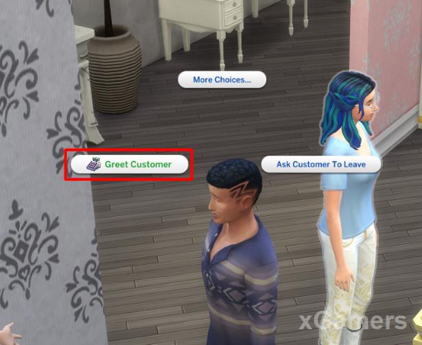 Customers walk in Store, Sim can help him