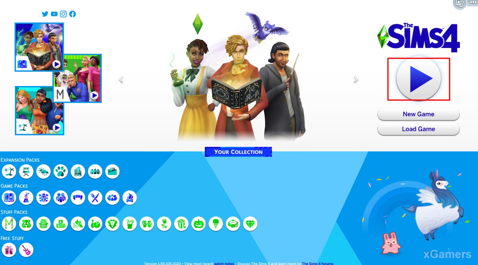 In the main menu, select the option to continue the game already existing family
