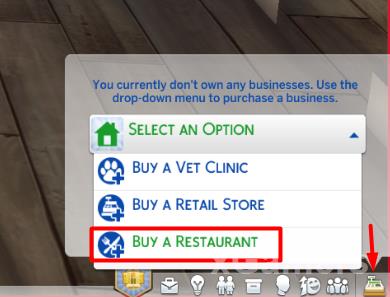 buy a restaurant through a menu