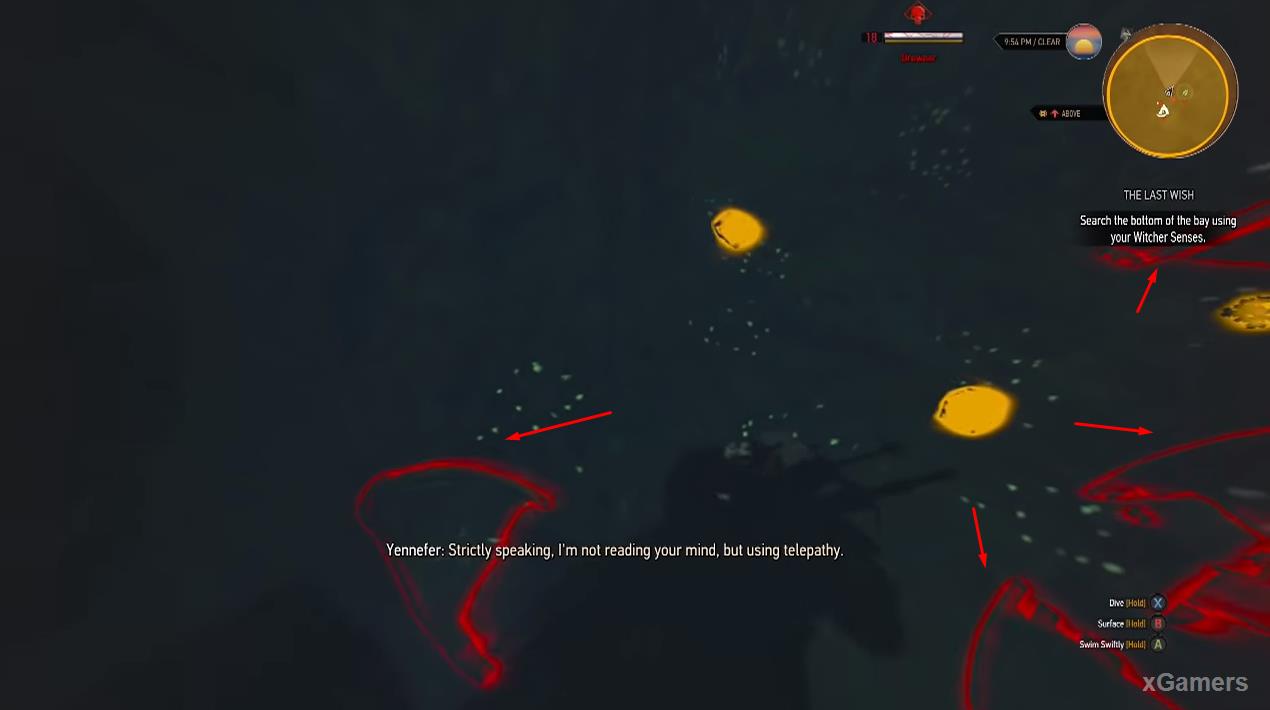 Geralt can find more interested under water