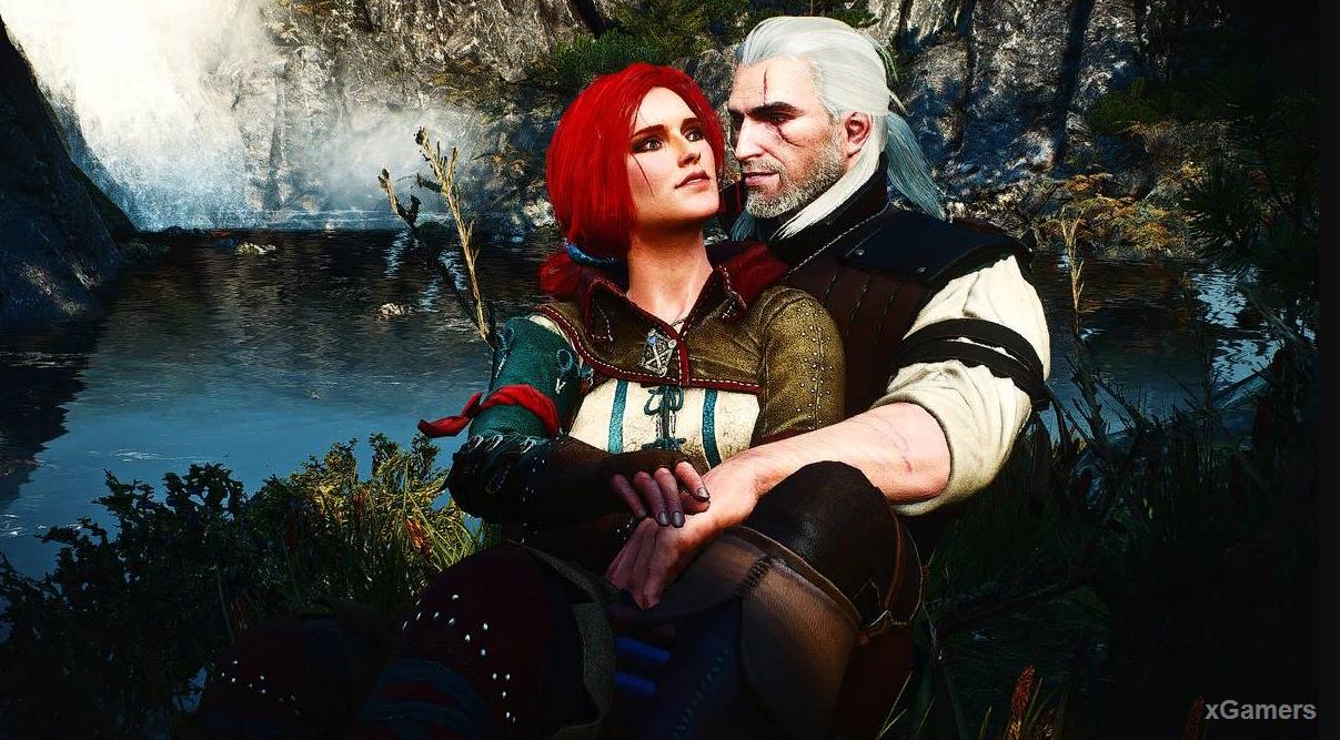 Love relationship Geralt and Triss in the game The Witcher 3