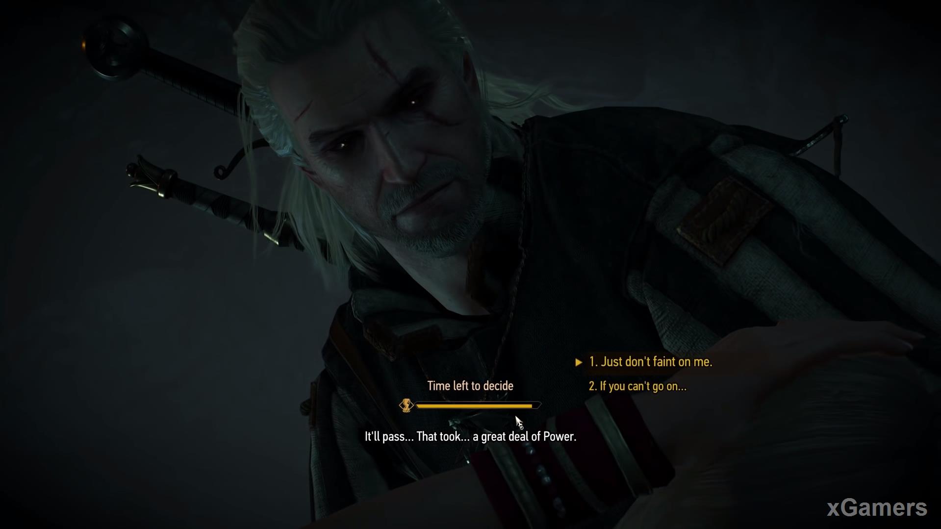 Keira will spend a lot of effort and a dialogue will begin, where Geralt can improve his relationship