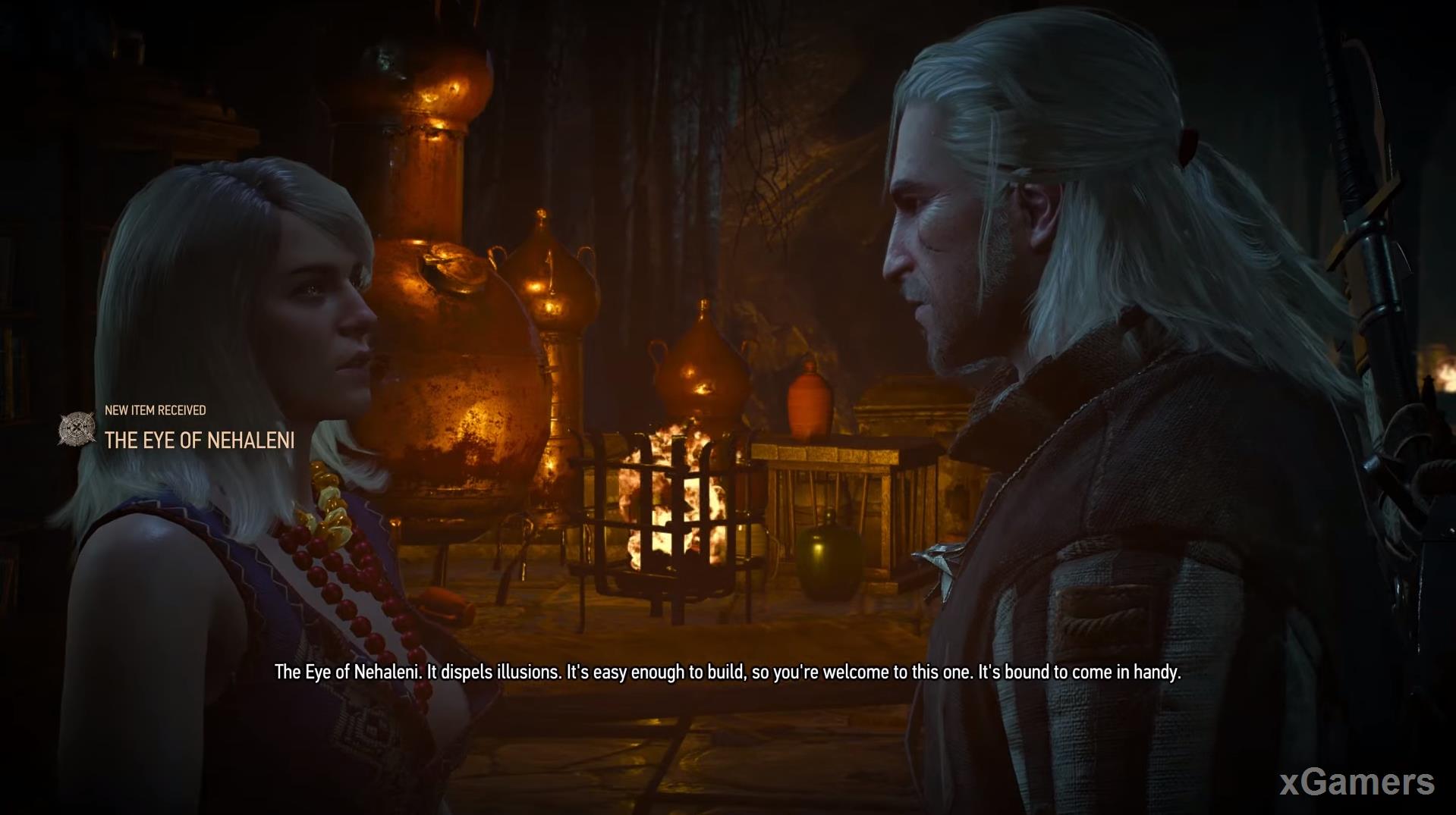 Keira Metz will give Geralt the Eye of Nehaleni, able to remove illusions