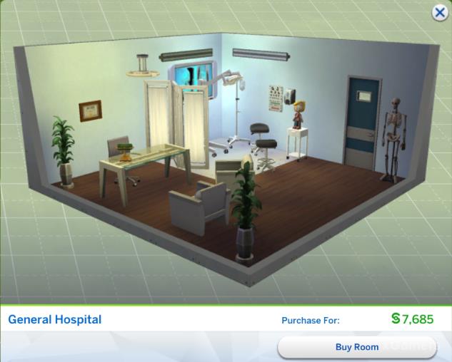 General Hospital - special room related to their chosen profession