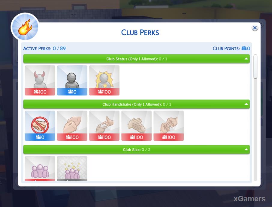 Select club Perks - The Sims 4: Get Together 