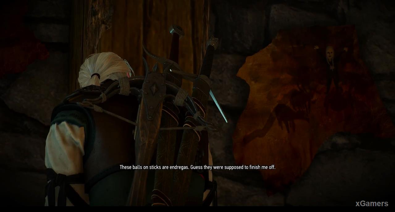 Geralt finds several children s drawings that visualize the plan