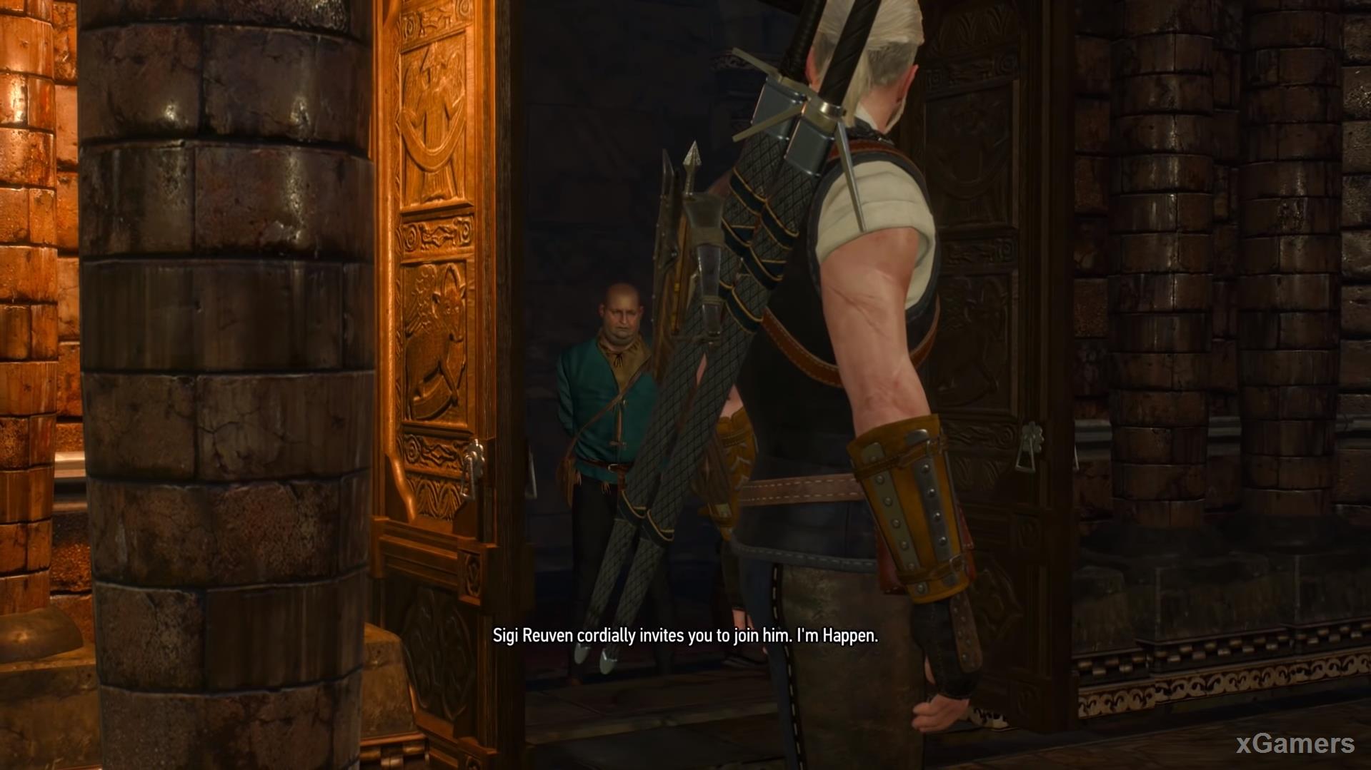 After a brief persuasion, the Witcher is allowed in
