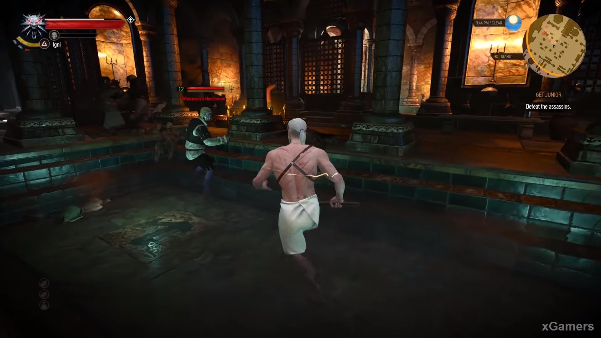 At that moment the people of the Bastard the Younger decided to attack the bathhouse