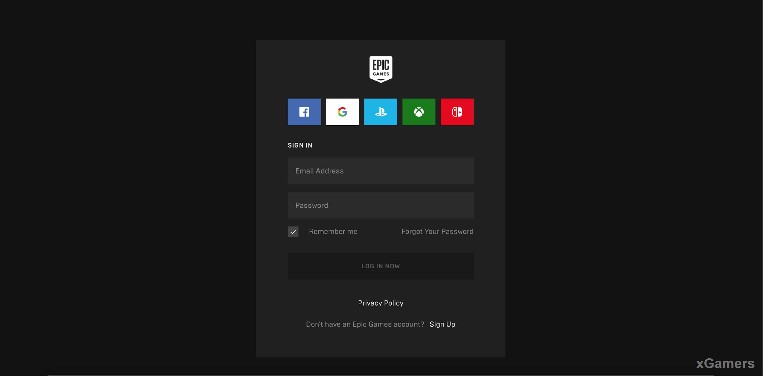 Log in to Your Epic Games Account