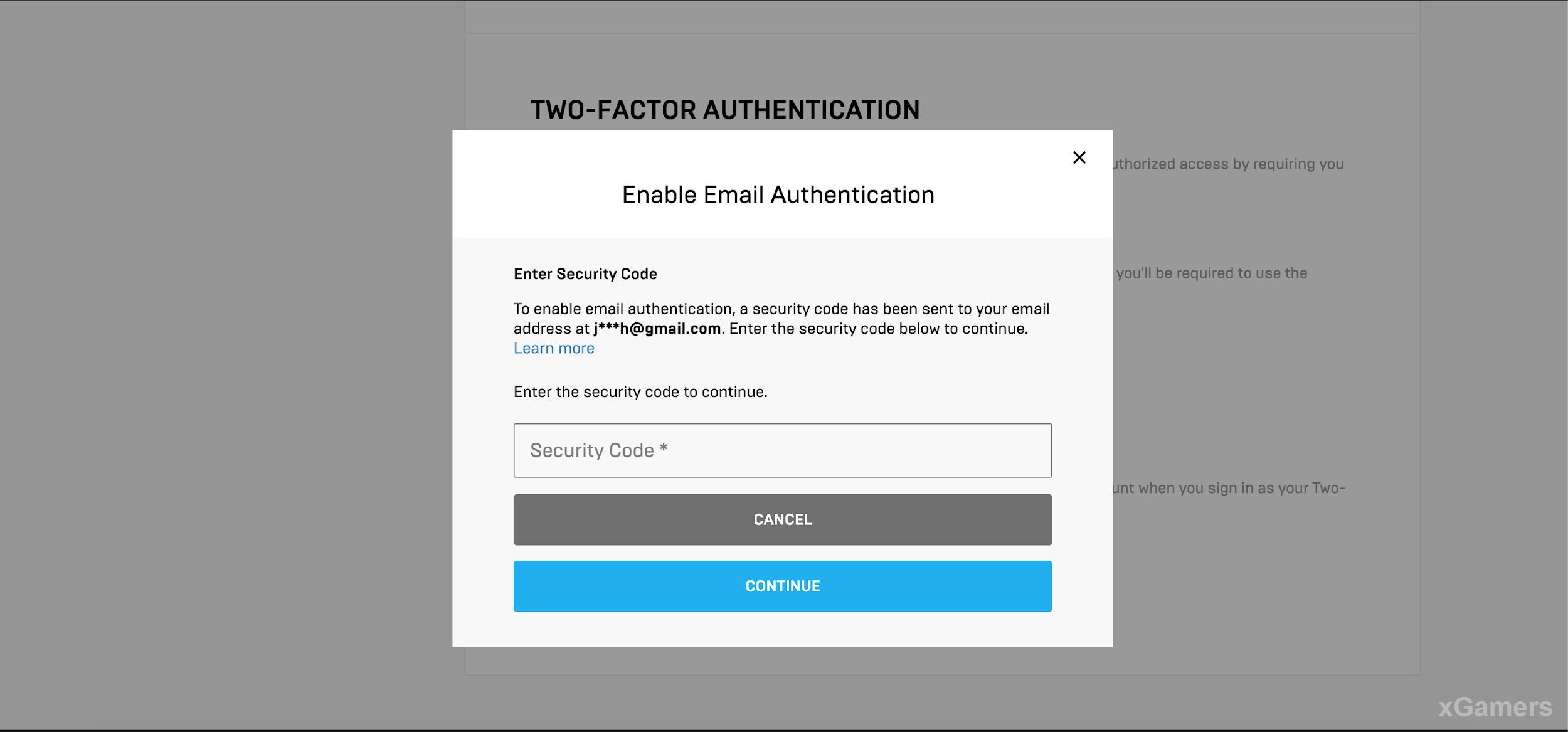 Email Authentication (2FA) Method 