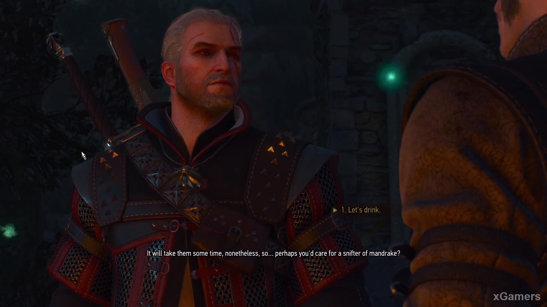 Regis will offer the Witcher a couple of drinks