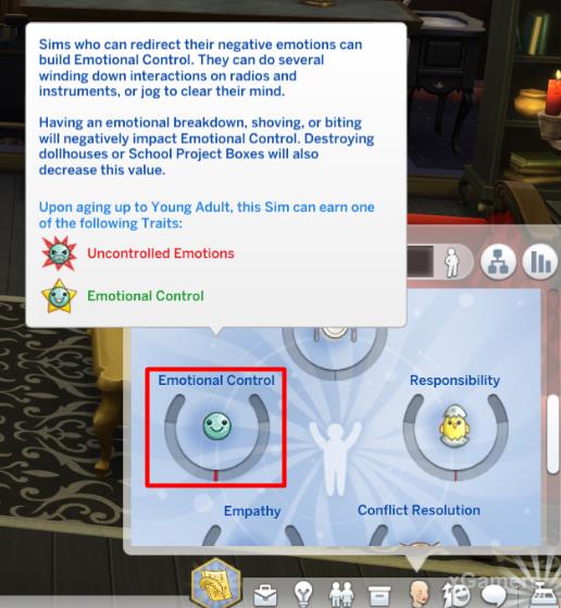 5.Emotional Control - Sims who can redirect their negative emotions can build Emotional Control