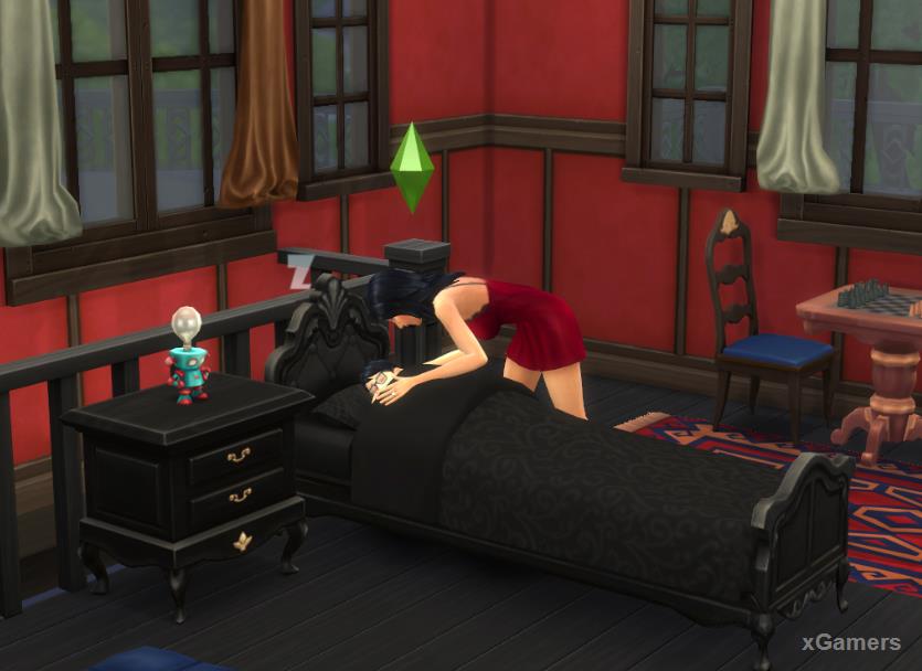 Sims-parents can put the child to sleep