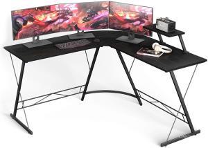L Shaped Desk Home Office Desk with Round Corner Computer Desk 