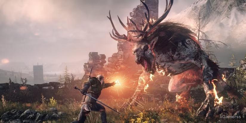 Witcher 3 combat with monsters