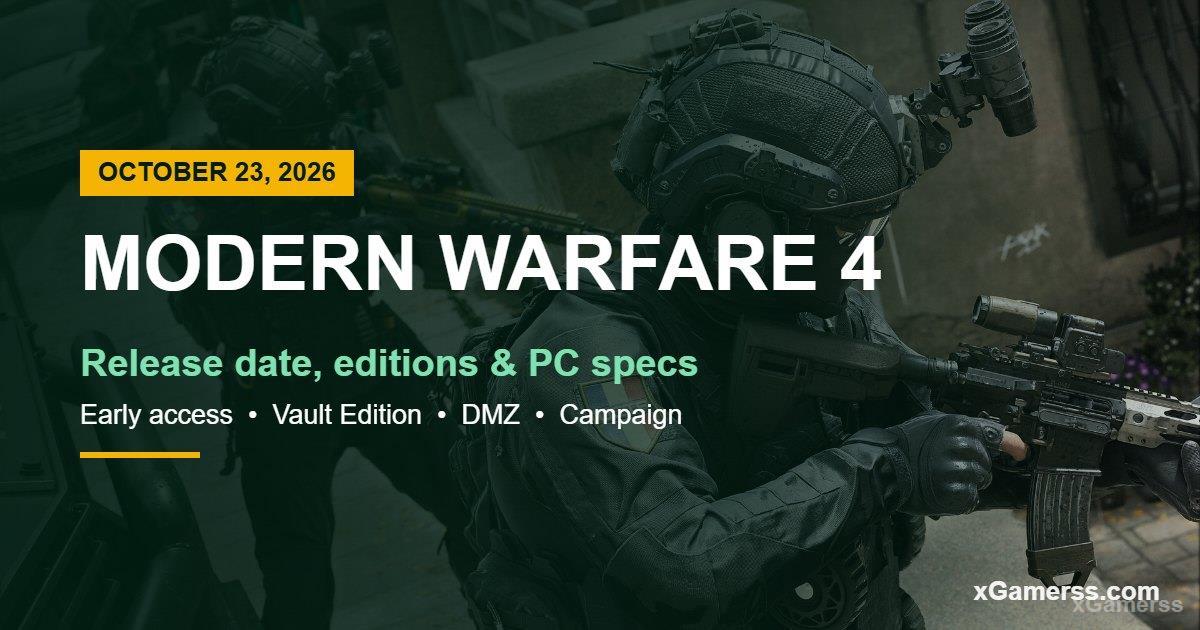 Call of Duty Modern Warfare 4 release date and editions