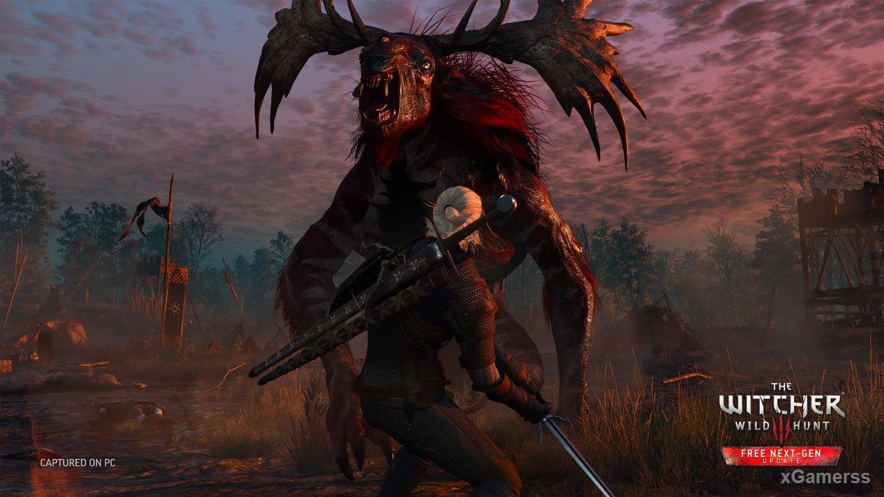The Witcher 3 monster fight