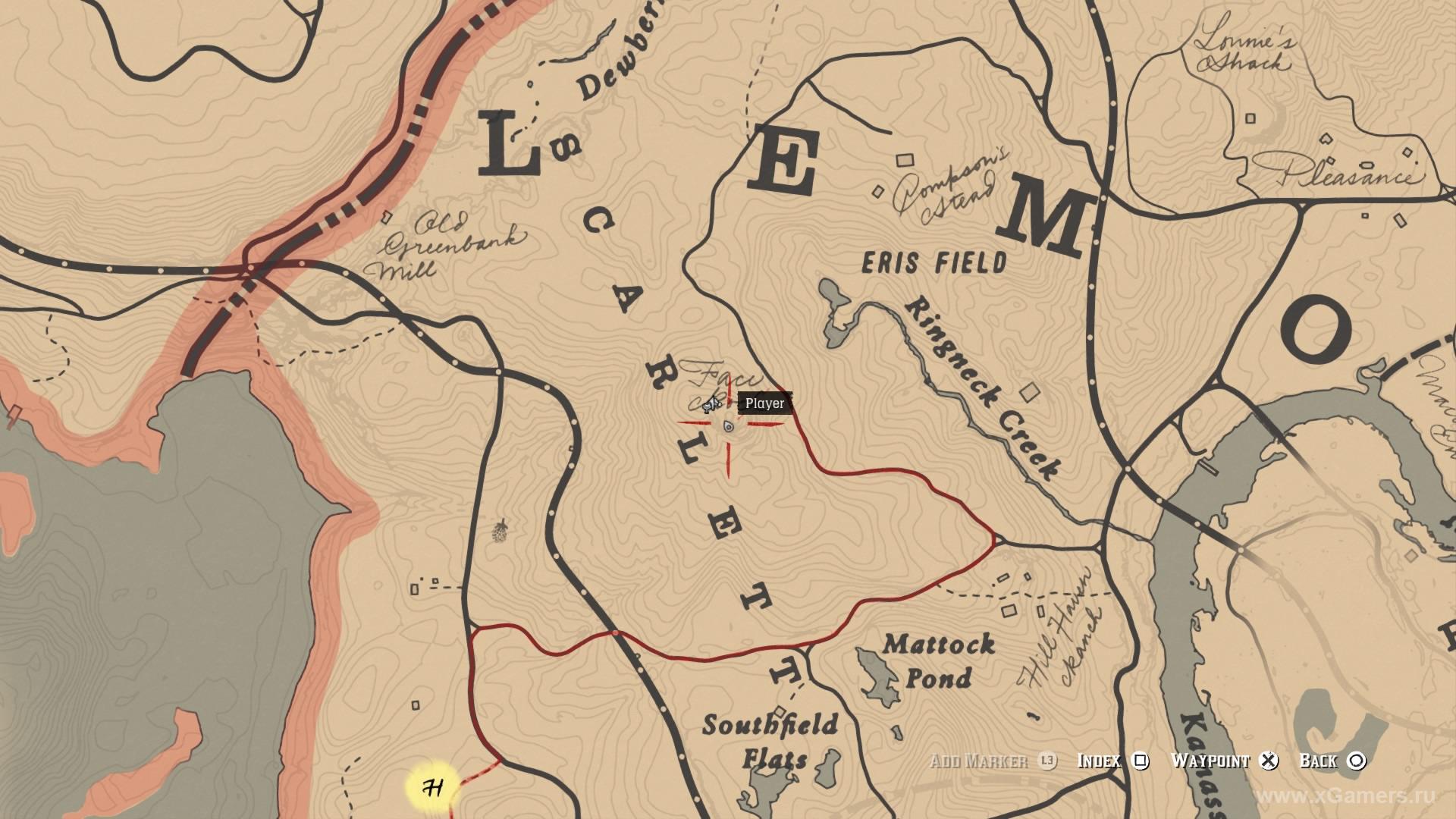 Location of the first treasure map