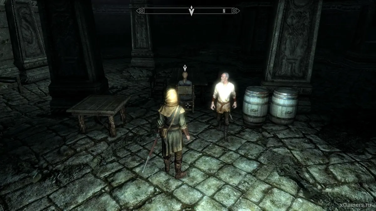 Delphine and Esbern at Sky Haven Temple in Skyrim