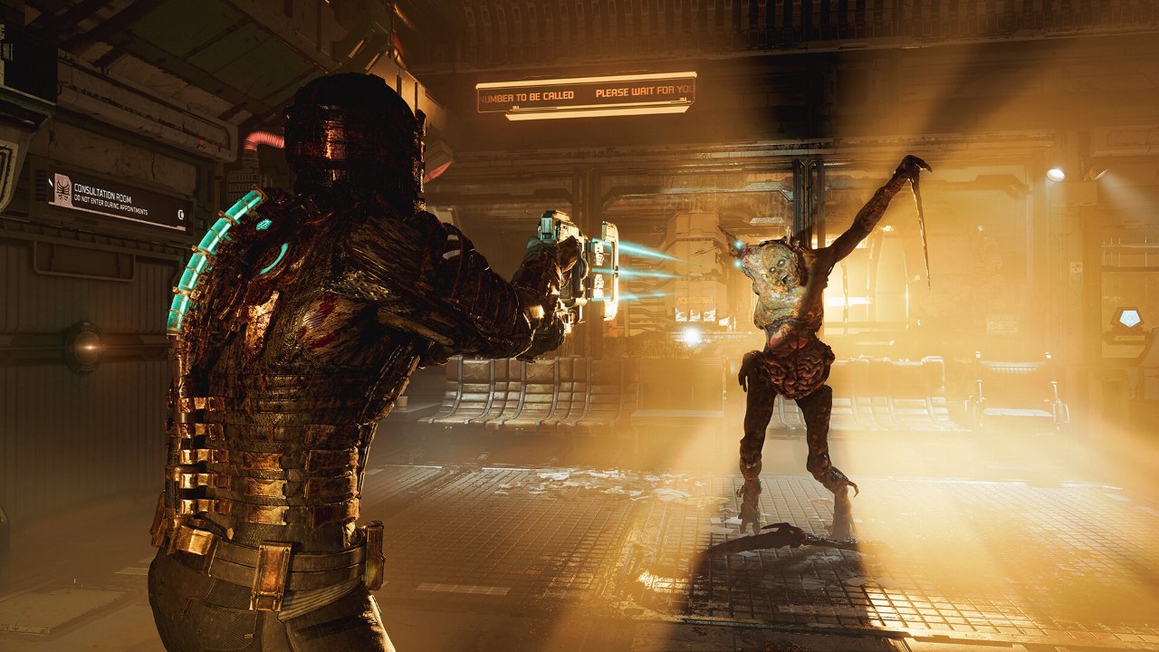 Isaac Clarke aboard the USG Ishimura in the Dead Space remake
