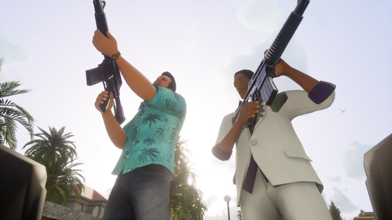 Neon streets in GTA: Vice City – The Definitive Edition