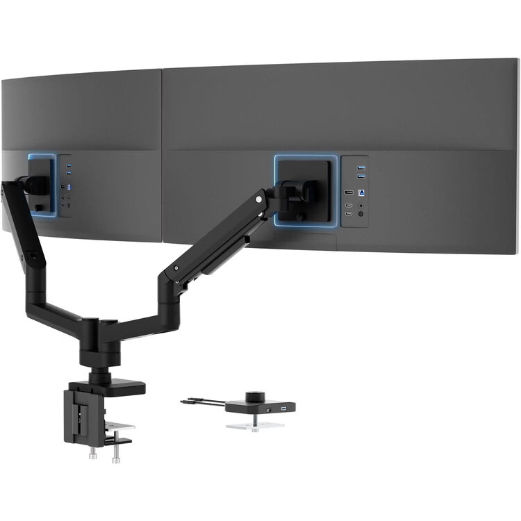 Mount-It MI-12003 heavy duty dual monitor arm with gas spring arms