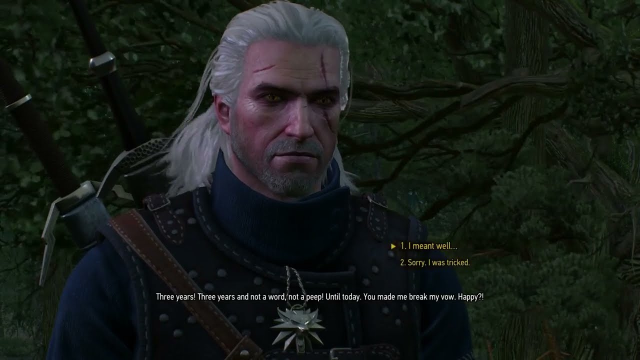 Egill shouting at Geralt after breaking his vow of silence