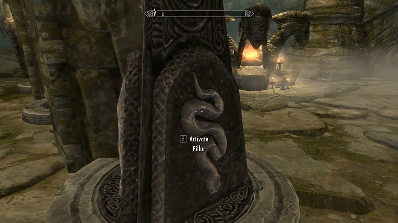 Skuldafn first pillar puzzle with the snake pictograph