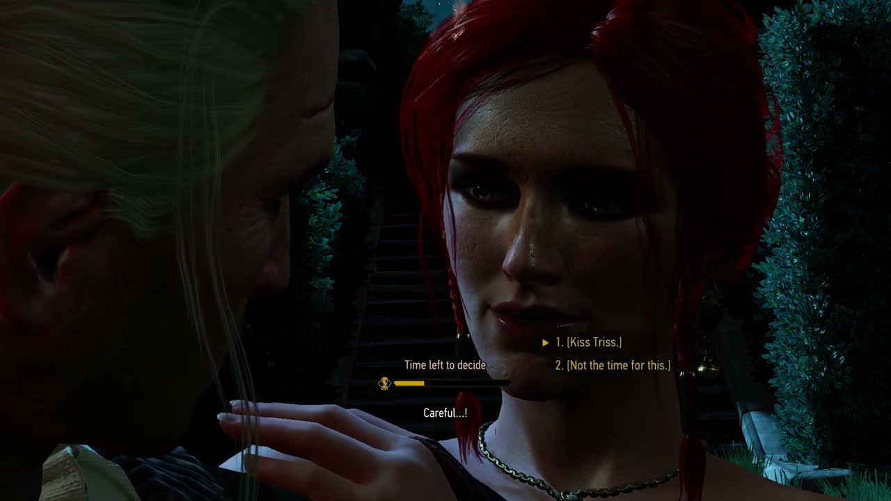 Timed choice to kiss Triss in A Matter of Life and Death