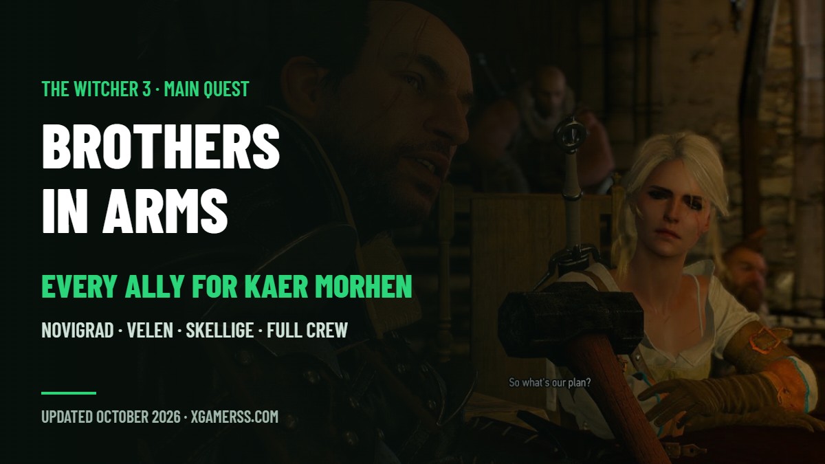 Brothers in Arms in The Witcher 3: Every Ally for Kaer Morhen and the Full Crew Achievement