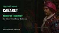 Cabaret in The Witcher 3: Boudoir or Theatrical, the Crimson Avenger, Polly and Rautlec's Race