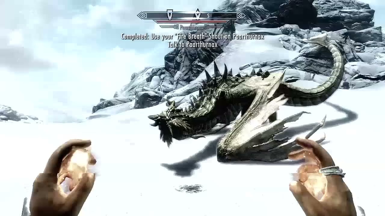Paarthurnax on the Throat of the World in Skyrim