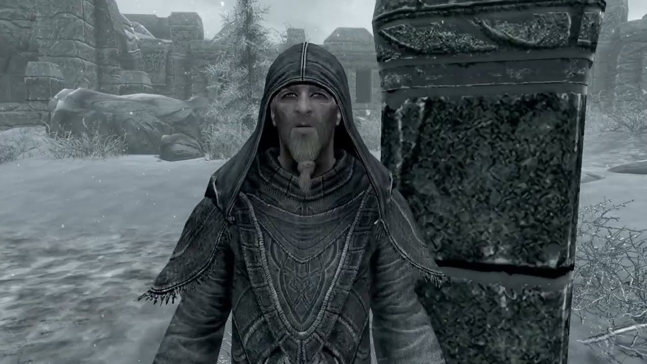 Arngeir of the Greybeards at High Hrothgar in Skyrim