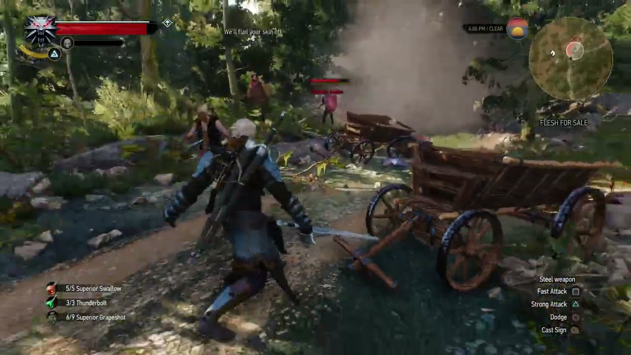Geralt fighting with an alchemy build in The Witcher 3