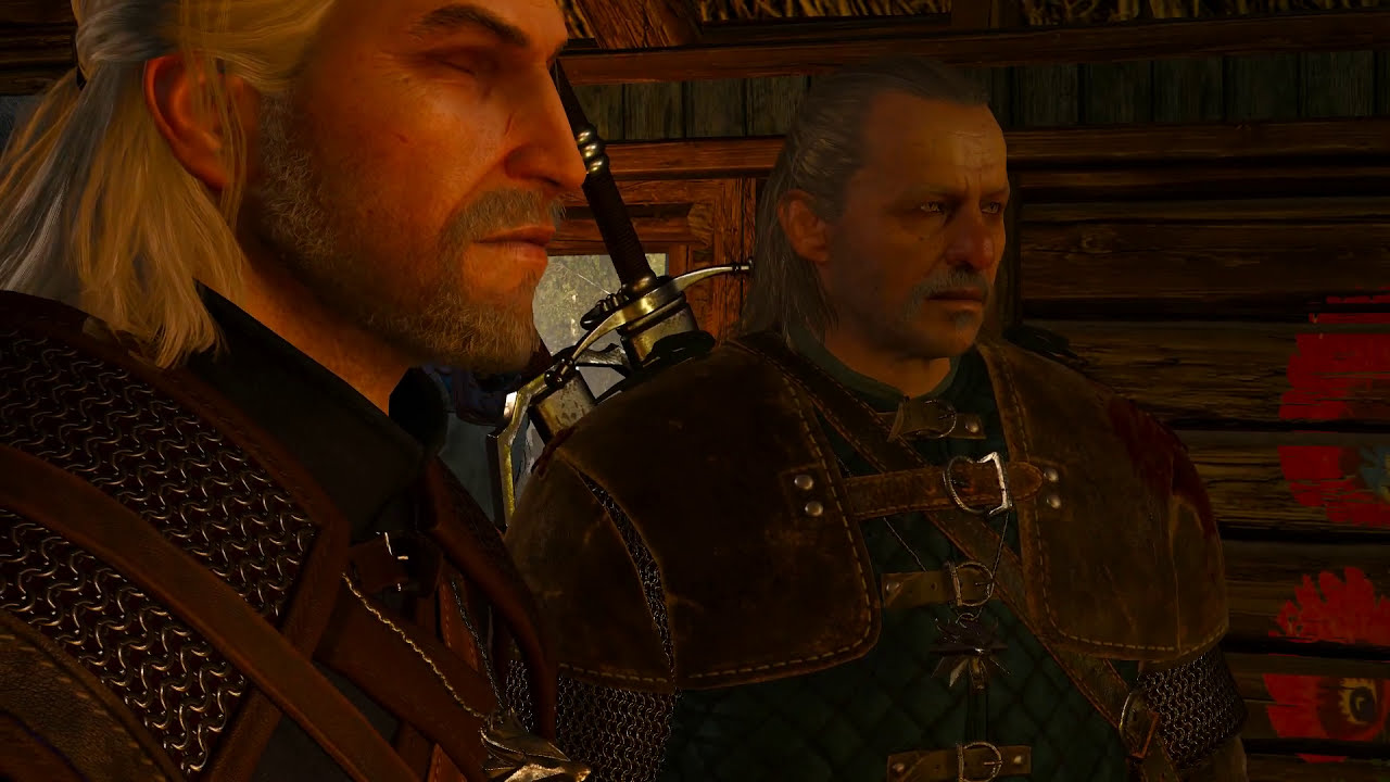 Geralt and Vesemir at the White Orchard inn