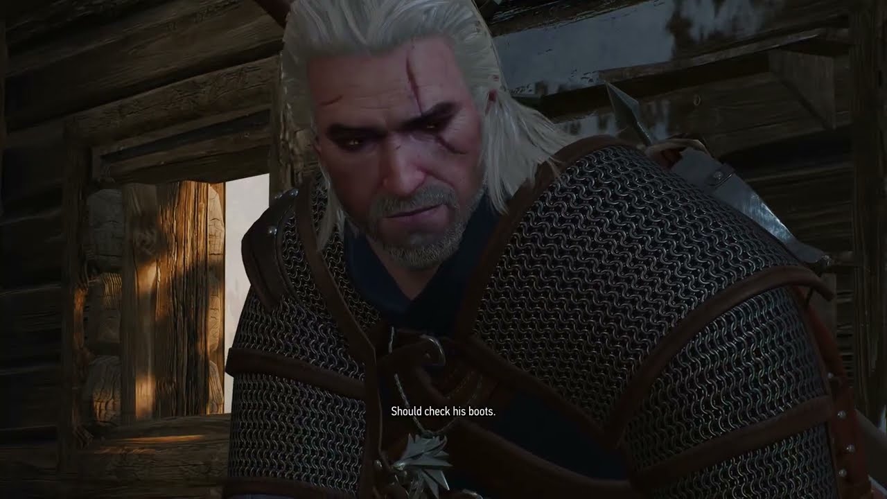 Geralt examines Hendrik's body and finds the cellar key in his boots