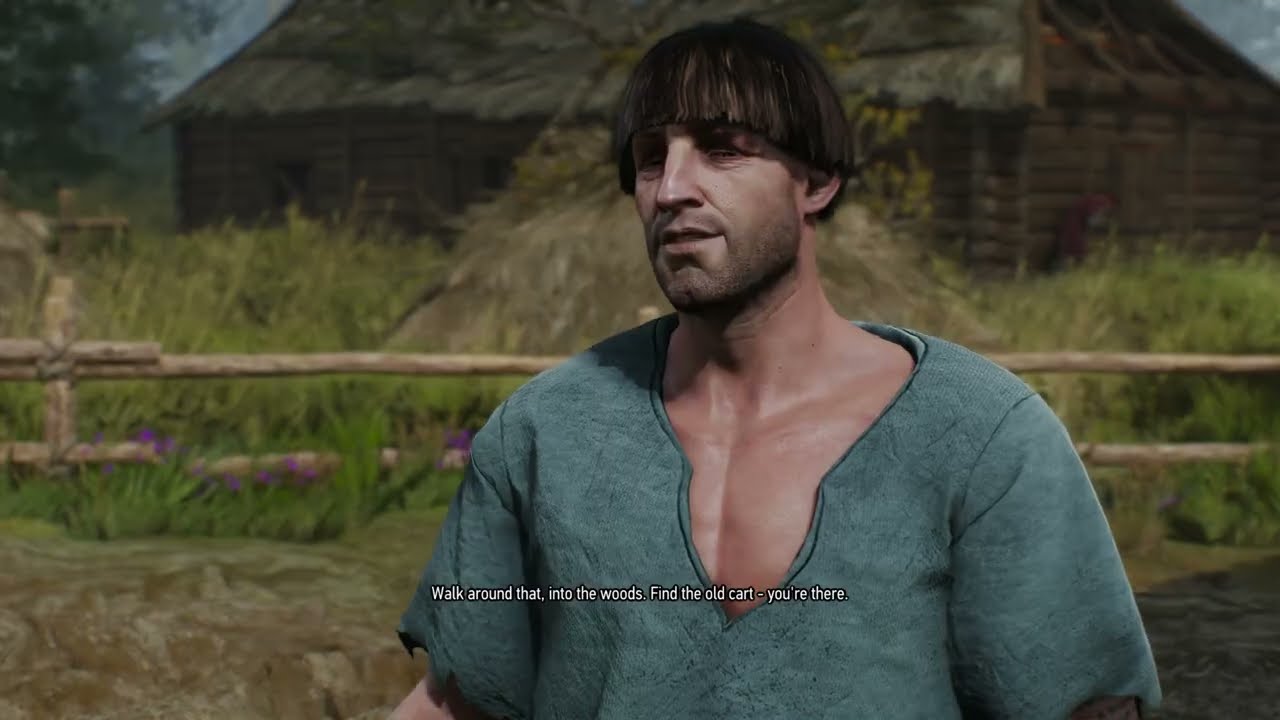 The husband in Midcopse gives Geralt directions to the witch's hut