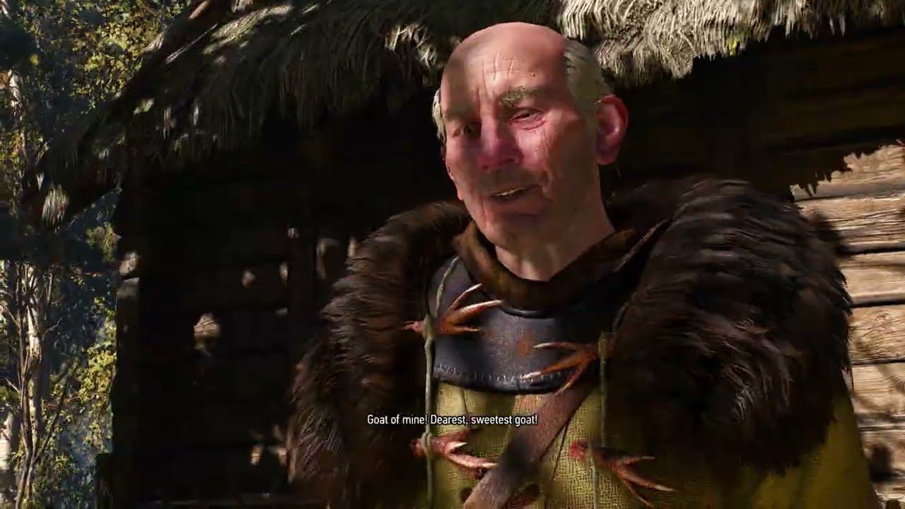 The pellar welcomes his goat back in The Witcher 3
