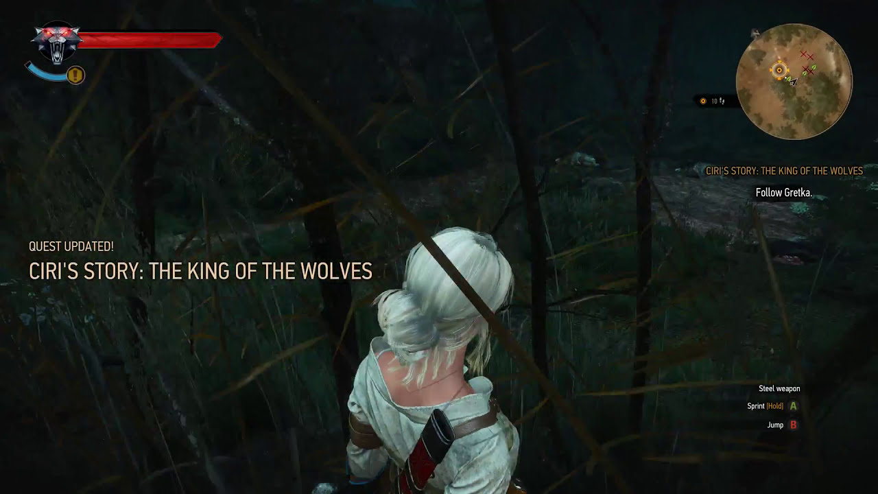 Ciri in the Velen woods during Ciri's Story: The King of the Wolves