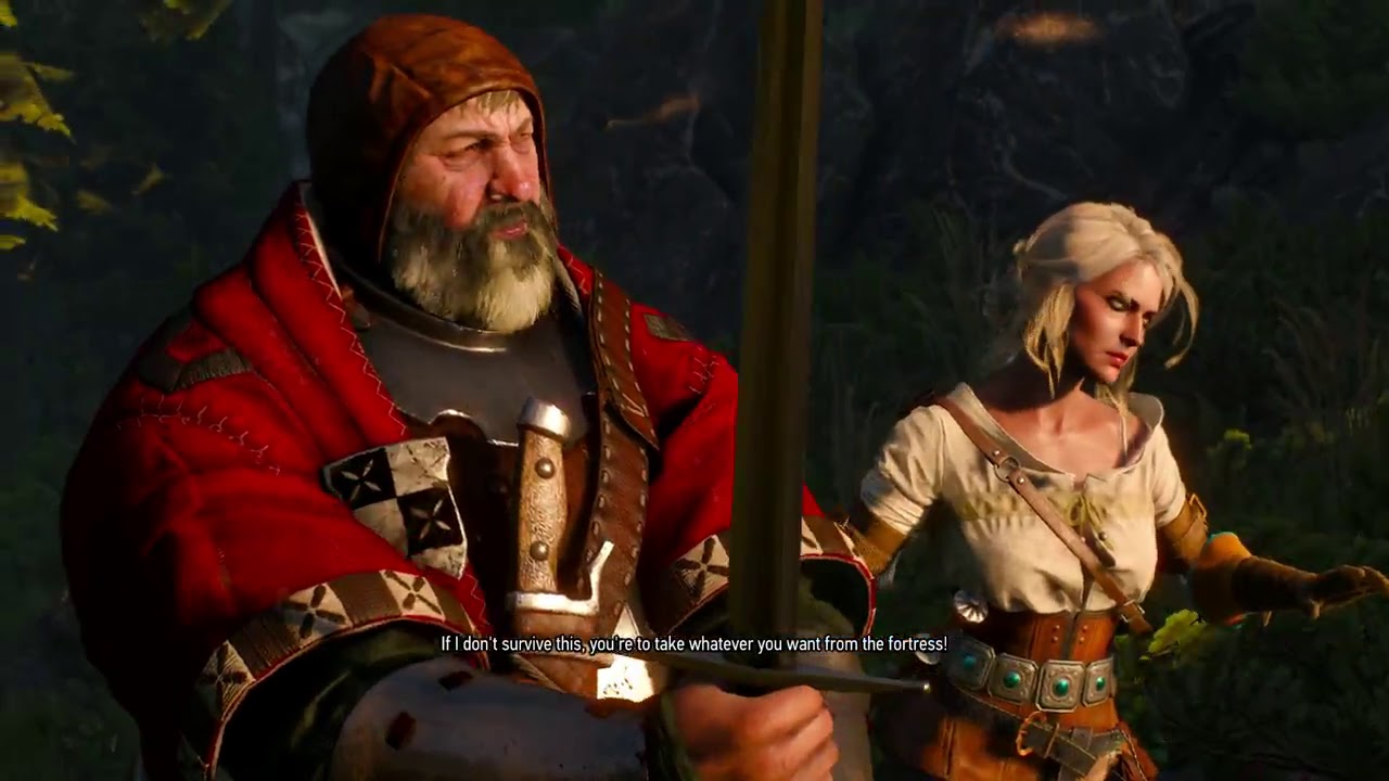 Ciri and Baron Phillip Strenger at Crow's Perch in Ciri's Story