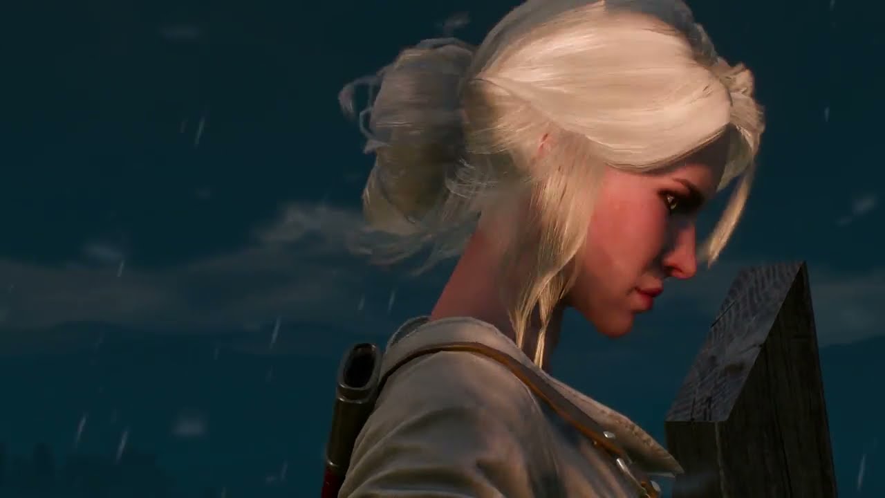 Ciri climbs the tower in a storm to save the Baron from the basilisk