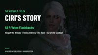 Ciri's Story in Velen: The King of the Wolves, Fleeing the Bog, The Race and Out of the Shadows (Witcher 3)